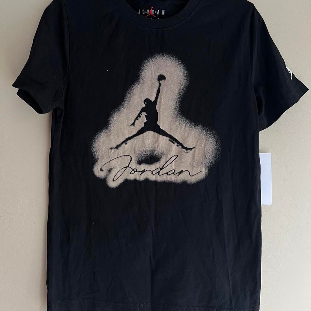 Jordan Boys Jumpman Black Cotton Graphic T-Shirt Size Medium 10-12 95D622-023